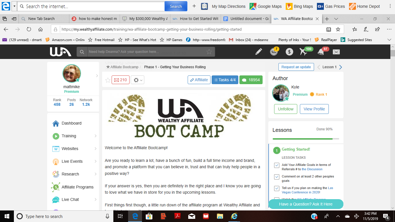 screenshot of bootcamp